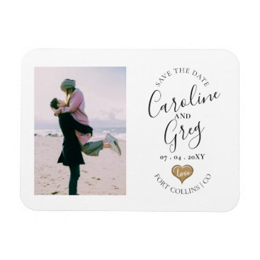 Modern Stylish Love Typography Save the Date Photo Magnet