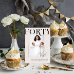 Modern Stylish Magazine | 40th Birthday Photo Invitation<br><div class="desc">This "Forty" birthday invitation is styled to look like a stylish magazine cover. Can be customized to any age and any colors. Celebrate your next spin around the sun with sweet and simple birthday invitations — choose the photos you’d like to show off and add all the party details. Perfect...</div>