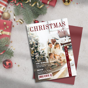 Modern Stylish Magazine Cover Christmas Party Invitation