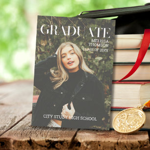 Modern Stylish Magazine Cover Graduation Photo Announcement
