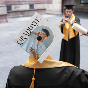 Modern Stylish Magazine Cover   Photo Graduation Cap Topper