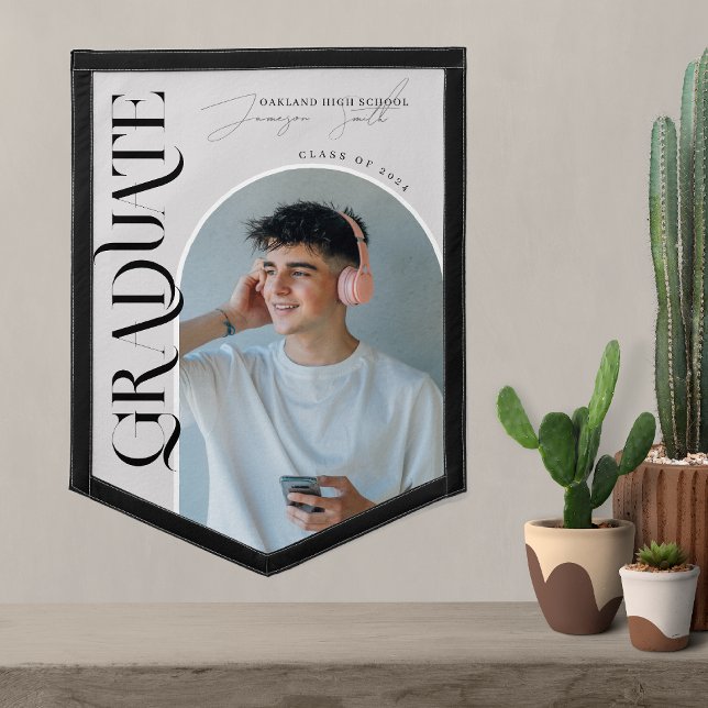 Modern Stylish Magazine Cover | Photo Graduation Pennant (Creator Uploaded)