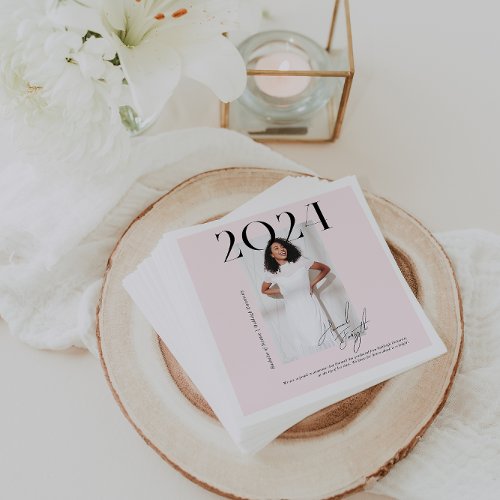 Modern Stylish Magazine  Graduation Photo Napkins