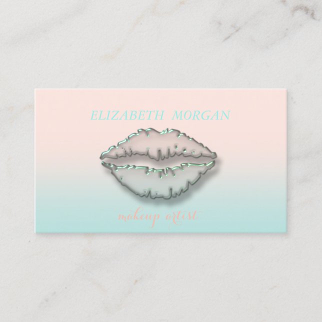 Modern Stylish,Makeup Artist,Lips Business Card (Front)