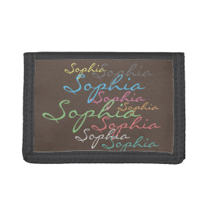 Modern Stylish Maximalist Custom Name Typography Tri-fold Wallet
