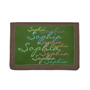 Modern Stylish Maximalist Custom Name Typography Tri-fold Wallet
