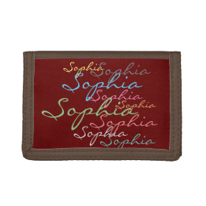 Modern Stylish Maximalist Custom Name Typography Tri-fold Wallet