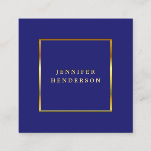 Modern stylish midnight blue gold professional square business card