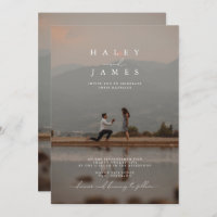 Modern Stylish Minimalist 2 Photo Script Wedding Invitation