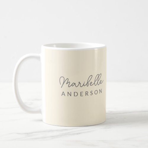 Modern Stylish Minimalist Boho Monogram Name  Coffee Mug