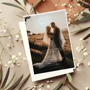Modern Stylish Minimalist Photo Wedding Invitation