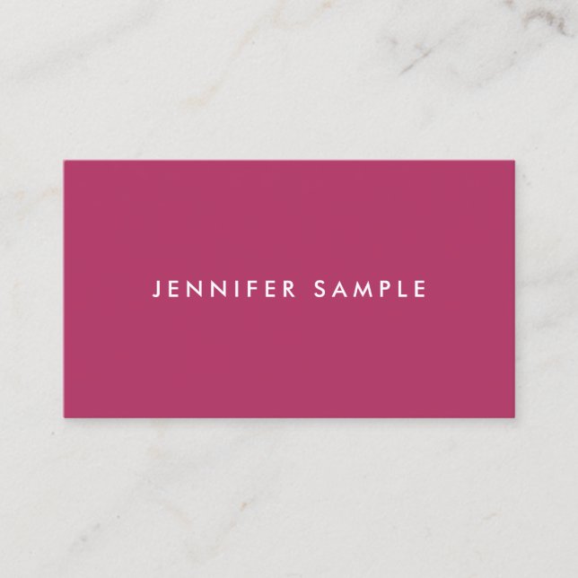 Modern Stylish Minimalist Template Rich Maroon Red Business Card (Front)
