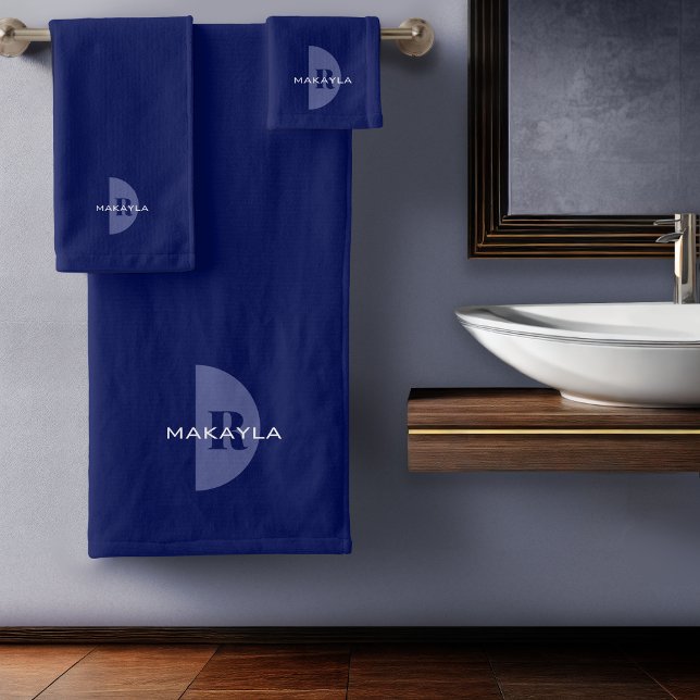 Modern Stylish Monogram Bath Towel Set (Creator Uploaded)