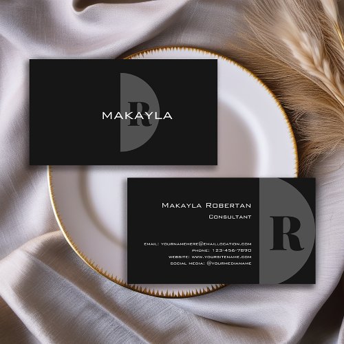 Modern Stylish Monogram Business Card