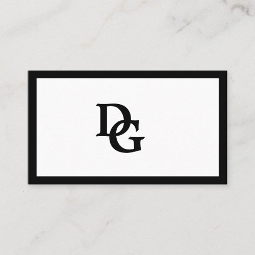 Modern Stylish Monogram Framed Business Card