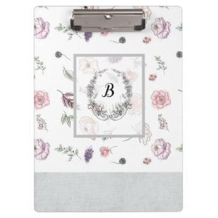 Modern Stylish Monogram Girly Patterns #3 Clipboard