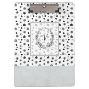 Modern Stylish Monogram Girly Patterns Clipboard