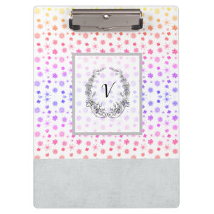 Modern Stylish Monogram Girly Patterns Clipboard