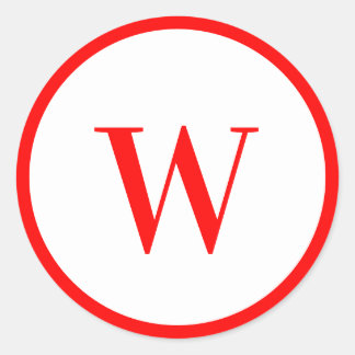 Modern Stylish Monogram Initial Classic Round Sticker