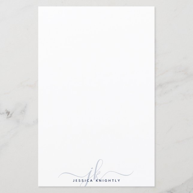 Modern Stylish Monogram Initials Navy Blue Minimal (Front)