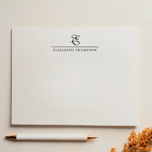 Modern Stylish Monogram Name Note Card