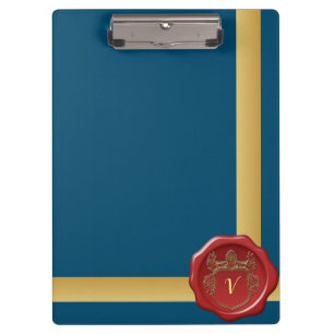 Modern Stylish Monogram Patterns Stamp #3 Clipboard