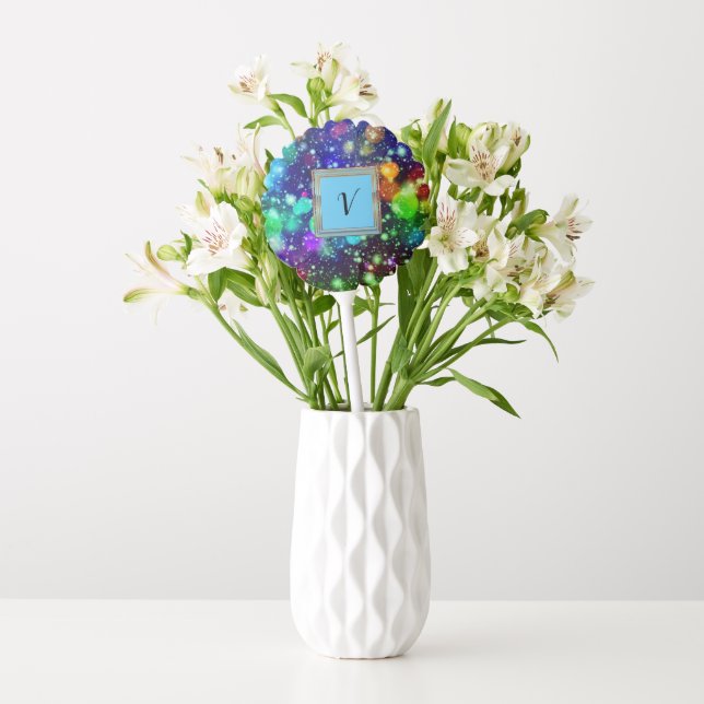 Modern Stylish Monogram Patterns Winter Party Balloon (Vase)