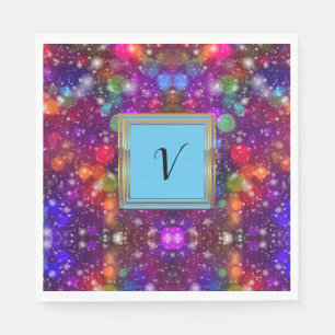 Modern Stylish Monogram Patterns Winter Party Napkins