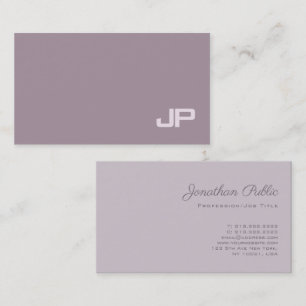 Modern Stylish Monogram Plain Luxury Consultant Business Card