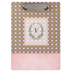 Modern Stylish Monogram Rustic Patterns Clipboard