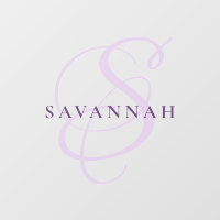 Modern Stylish Monogram Script Blush Name