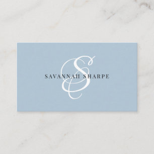Modern Stylish Monogram Script Blush Professional Business Card