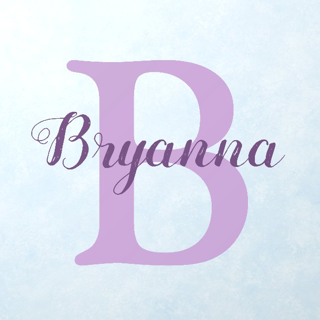 Modern Stylish Monogram Script Custom Name Wall Decal (Insitu 1)