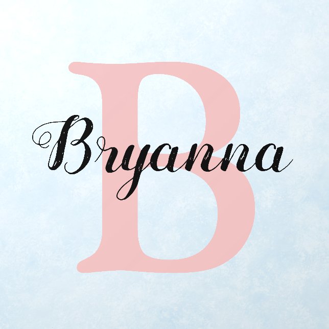 Modern Stylish Monogram Script Custom Name Wall Decal (Insitu 1)