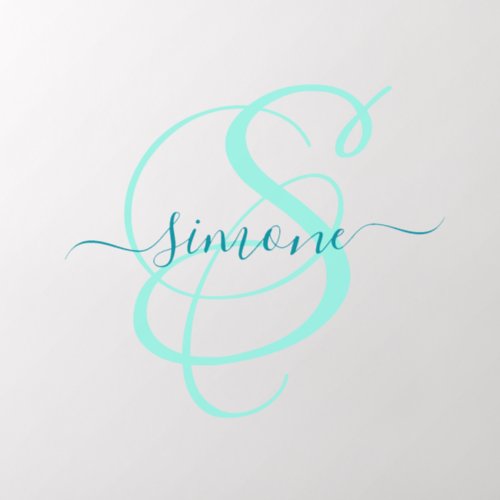 Modern Stylish Monogram Script Custom Name Wall Decal