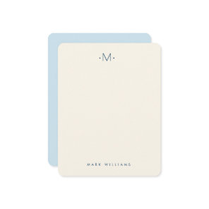 Modern Stylish Monogrammed Stationery Note Card