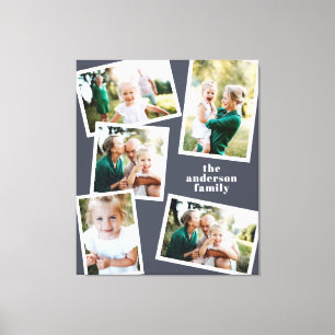 Modern stylish multi photo family blue home decor