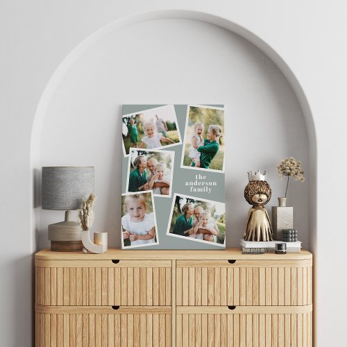 Modern stylish multi photo family blue home decor