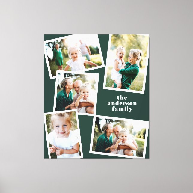 Modern stylish multi photo family green home decor (Front)