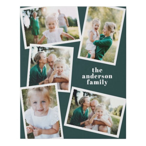 Modern stylish multi photo family home decor faux canvas print