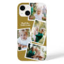 Modern stylish multi photo family mustard elegant Case-Mate iPhone 14 case