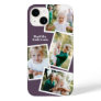 Modern stylish multi photo family purple Case-Mate iPhone 14 case