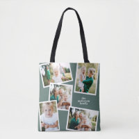 Modern stylish multi photo family sage green