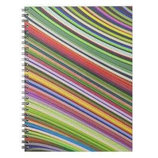 Modern Stylish Multicolor Curvy Neon Lines Notebook