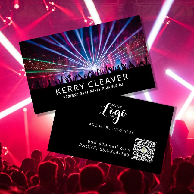 Modern Stylish Music DJ Party Concert Planner  Business Card (Creator Uploaded)