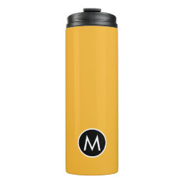 Modern Stylish Mustard Yellow Monogram Travel Mug