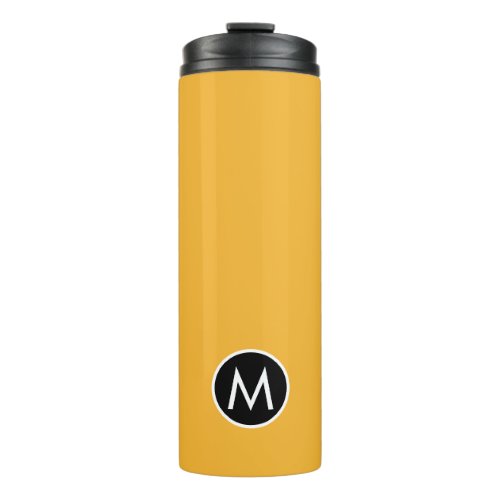 Modern Stylish Mustard Yellow Monogram Travel Mug