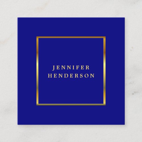 Modern stylish navy blue gold professional square business card