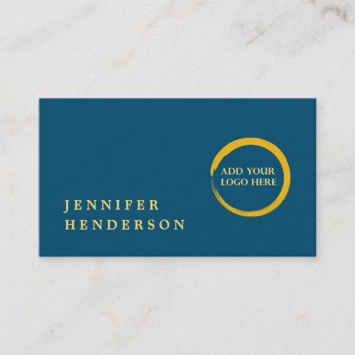 Modern stylish ocean blue gold logo professional business card