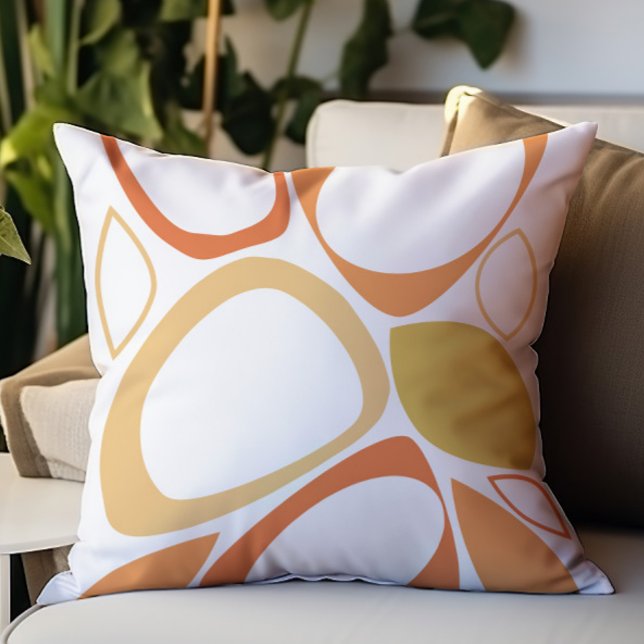 Modern Stylish Orange Yellow Abstract Pattern Throw Pillow (Creator Uploaded)